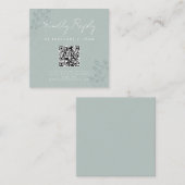 Floral Greenery Wedding Scan Code RSVP エンクロージャーカード (正面/裏面)