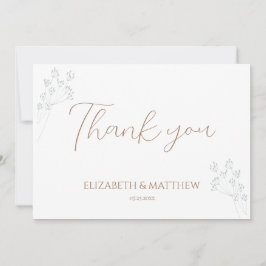 Floral Greenery Wedding Thank You Card サンキューカード