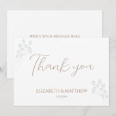 Floral Greenery Wedding Thank You Card サンキューカード (正面/裏面)