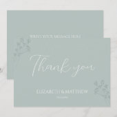Floral Greenery Wedding Thank You Card サンキューカード (正面/裏面)