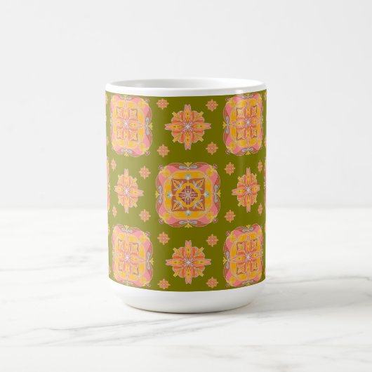 Floral Grid コーヒーマグカップ (中央)