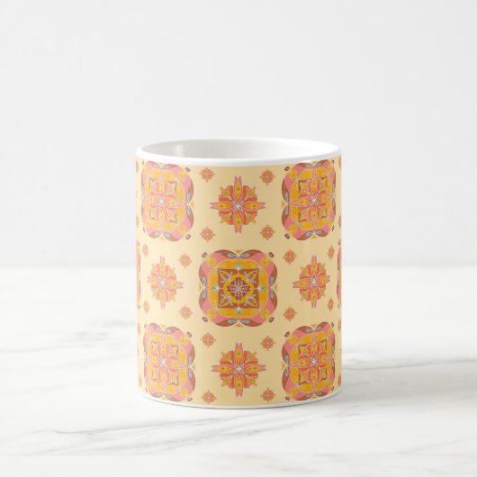Floral Grid Ceramic Mug コーヒーマグカップ (中央)