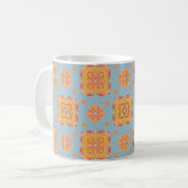 Floral Grid Ceramic Mug コーヒーマグカップ (正面左)