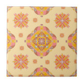 Floral Grid Ceramic Tile タイル (正面)