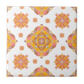 Floral Grid Ceramic Tile タイル (正面)