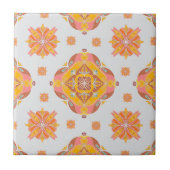 Floral Grid Ceramic Tile タイル (正面)