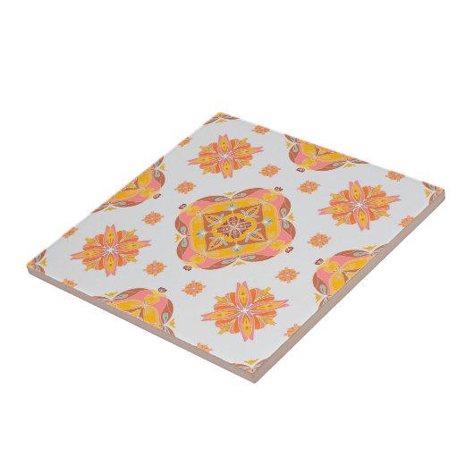 Floral Grid Ceramic Tile タイル (側面)