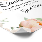 Floral Guess How Many Candies Game Sign ポスター (角)