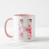 Floral H Initial Mug | Personalized Name & Traits マグカップ (左)