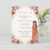 Floral Half Saree Ceremony Invitation 招待状 (スタンド正面)