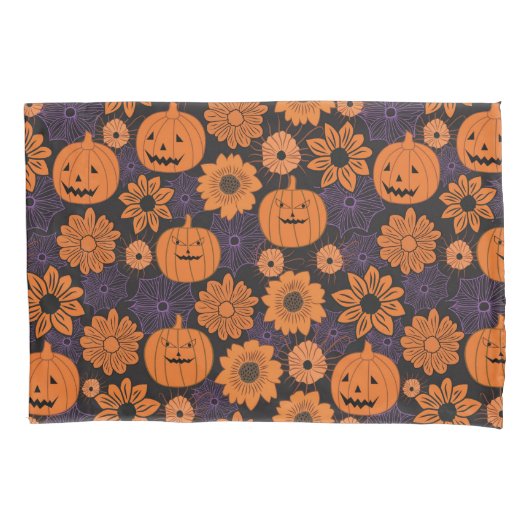Floral Halloween 枕カバー (正面)