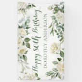 Floral Happy 80th Birthday 横断幕 (縦)