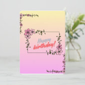 Floral Happy Birthday Card 招待状 (スタンド正面)