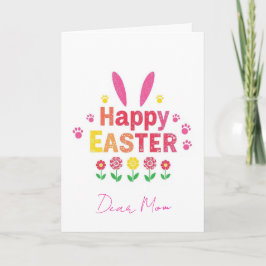 Floral Happy Easter Mom Holiday Card シーズンカード