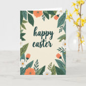 Floral Happy Easter Wishes Card カード (黄色い花)