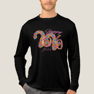 Floral Happy New Year 2026 トライブレンドＴシャツ