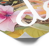 Floral Hare Art Poster Retro Animal Wall Decor ポスター (角)