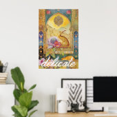 Floral Hare Art Poster Retro Animal Wall Decor ポスター (ホームオフィス)