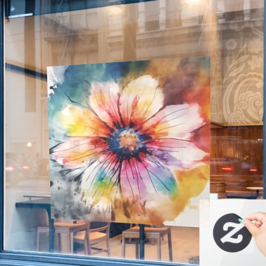 Floral Harmony in Pastel Colors ウィンドウサイン (カフェ窓)