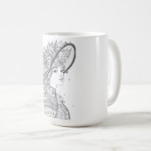 Floral Hat Lady Fine Art Ceramic Mug コーヒーマグカップ (正面右)