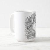 Floral Hat Lady Fine Art Ceramic Mug コーヒーマグカップ (正面左)
