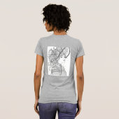 Floral Hat Lady Ink Art T-Shirt Tシャツ (裏面フル)