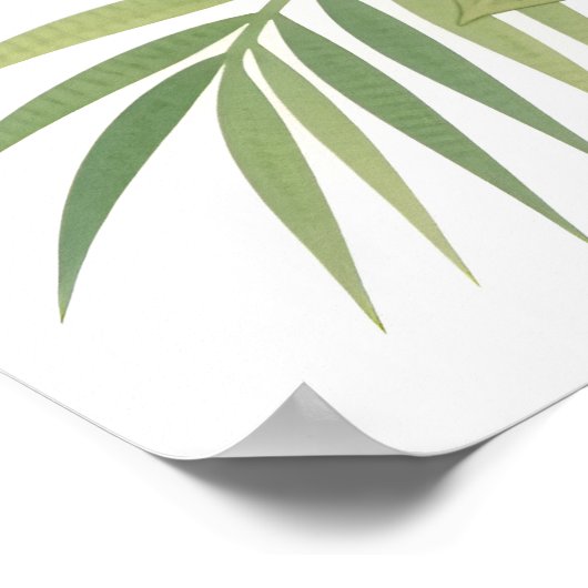 Floral Hawaii Pineapple & Hibiscus Summer Name ポスター (角)