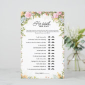 Floral He Said She Said Bridal Shower Game (スタンド正面)