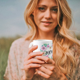 Floral Heart and bouquets with MOM text Mug コーヒーマグカップ