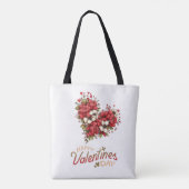 Floral Heart Bouquet Valentine's Day トートバッグ (裏面)