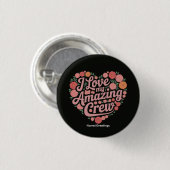 Floral Heart Crew Appreciation Gift Team Gratitude 缶バッジ (正面&裏面)