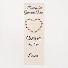 Floral Heart Faith Blessing for Graceful Grandma ヨガマット