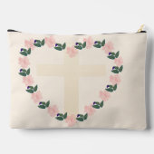 Floral Heart Faith Message for a Cherished Grandma アクセサリーポーチ (裏面)