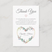 Floral Heart in Pink with Thanks 名刺 (正面)