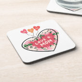 floral Heart "Love U. Mom" coaster コースター (左側)