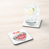 floral Heart "Love U. Mom" coaster コースター (右側)