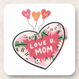 floral Heart "Love U. Mom" coaster コースター