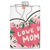 floral Heart "Love U. Mom" flask フラスク (正面)