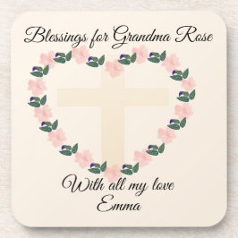 Floral Heart Mother’s Day Blessing for Grandma  コースター