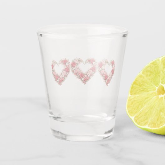 Floral Heart Pattern Glass ショットグラス (裏面)