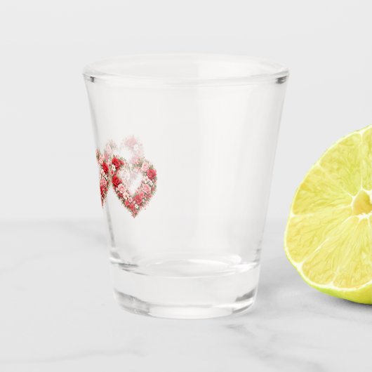 Floral Heart Pattern Glass ショットグラス (右)