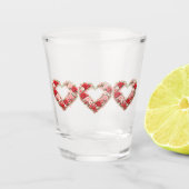 Floral Heart Pattern Glass ショットグラス (正面)
