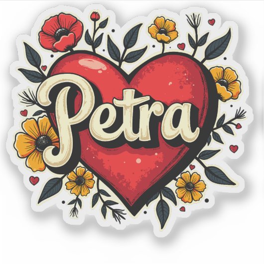 Floral Heart Petra 1 シール (正面)