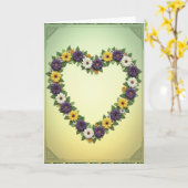 Floral Heart Wreath Card カード (黄色い花)