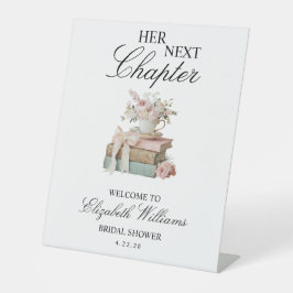 Floral Her Next Chapter Bridal Shower Welcome Sign 台座サイン