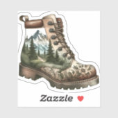 Floral Hiking Boot Vinyl Sticker | Die-Cut Sticker シール (シート)