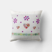 Floral home accent throw pillow クッション (裏面)