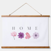 Floral Home Decor with Butterflies 吊り下げ型タペストリー (正面)