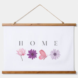 Floral Home Decor with Butterflies 吊り下げ型タペストリー
