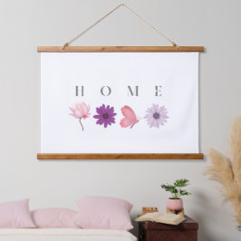 Floral Home Decor with Butterflies 吊り下げ型タペストリー